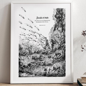 A3 Shield of Faith Portrait Print